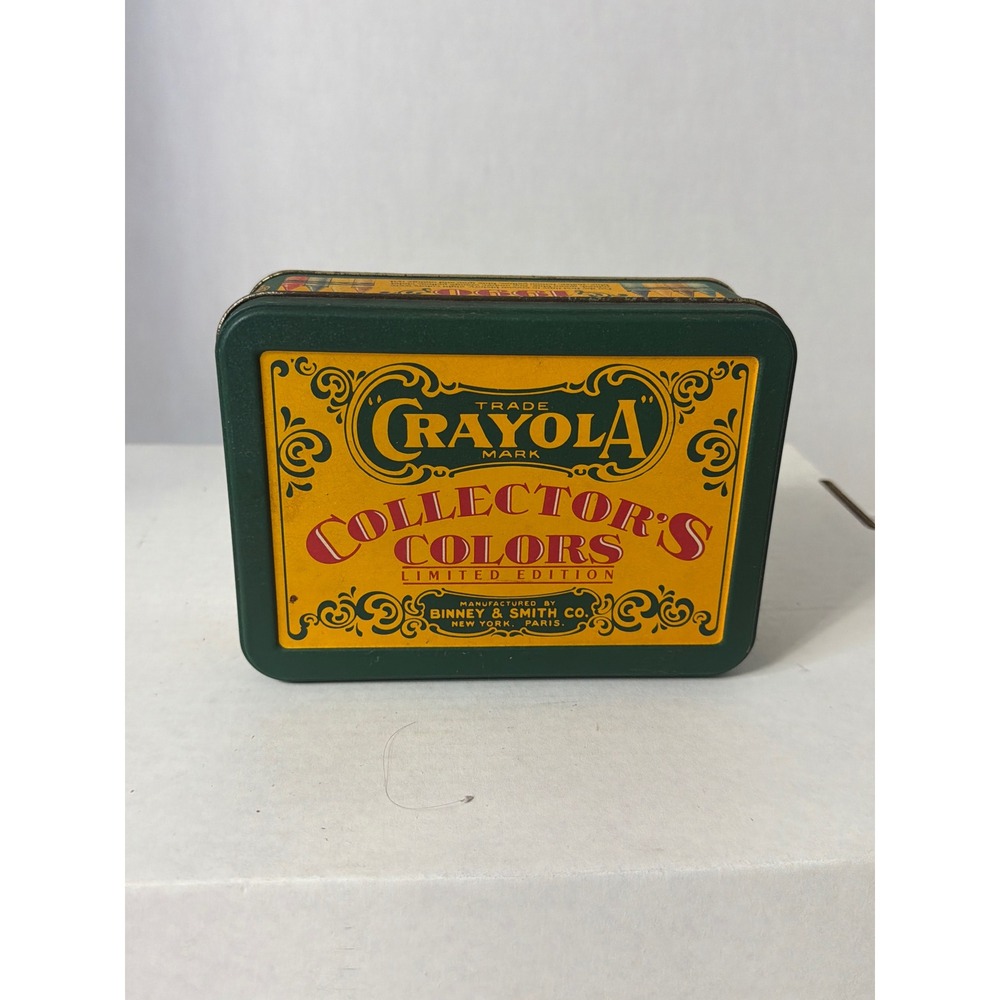 Vintage Crayola Collectors Colors Limited Edition Tin 1991 Binney & Smith Green